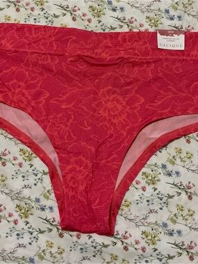 Cacique Bright Red Floral Lace Cheeky Briefs